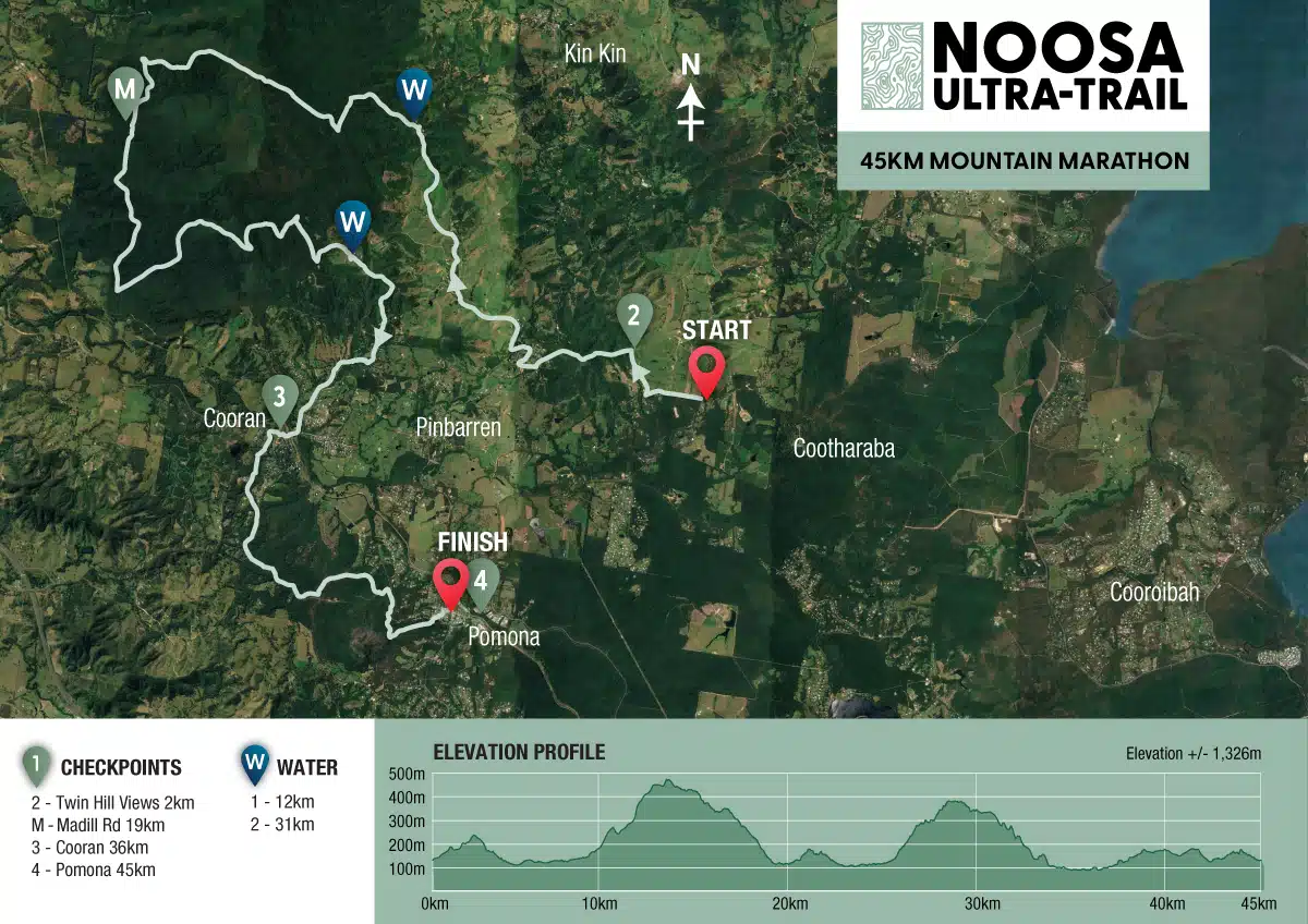 2027 Noosaultratrail 45 Course Map